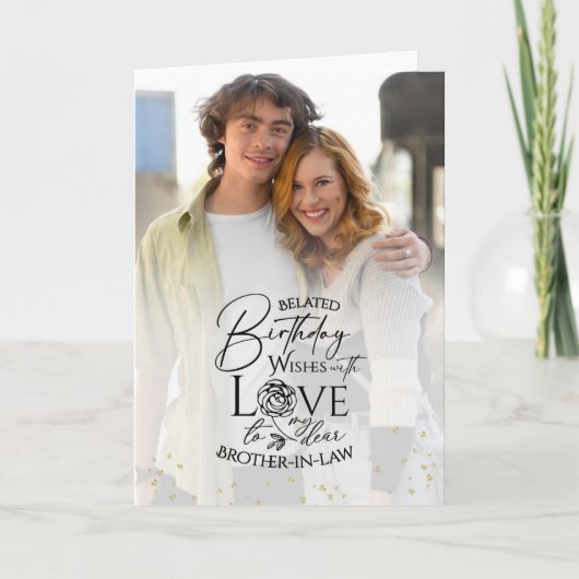 Minimal Photo Birthday Keepsake Brother-in-law Karte (Vorderseite)