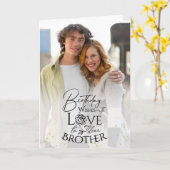 Minimal Photo Birthday Keepsake Brother Karte (Gelbe Blume)