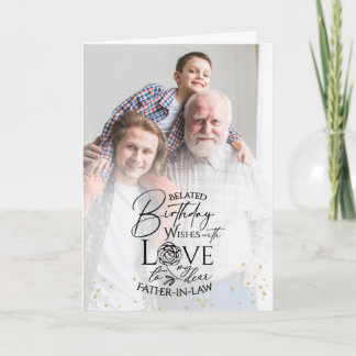 Minimal Photo Birthday Keepsake Father-in-law Karte