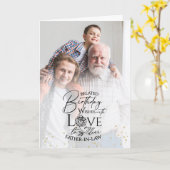 Minimal Photo Birthday Keepsake Father-in-law Karte (Gelbe Blume)