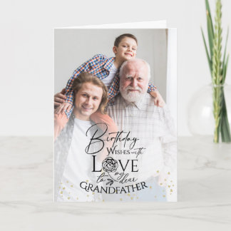 Minimal Photo Birthday Keepsake Grandfather Karte