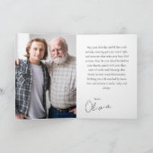 Minimal Photo Birthday Keepsake Grandfather Karte (Innenseite)
