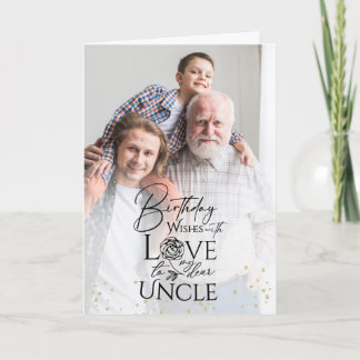 Minimal Photo Birthday Keepsake Uncle Karte