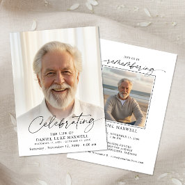 Minimal Photo Celebration of Life Funeral Memorial Einladung