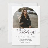 Minimal Photo Collage Modern Script Graduation Einladung (Rückseite)