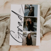 Minimal Photo Collage Modern Script Graduation Einladung