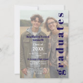 Minimal Photo Editorial Style Double Graduation Einladung (Vorderseite)