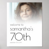 Minimal Photo Overlay Welcome 70th Birthday Party Poster (Vorne)
