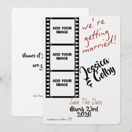 Minimal Photo Save the Date Custom Modern (Vorne/Hinten)