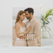 Minimal Photo Wedding Elegant Modern Einladung (Stehend Vorderseite)