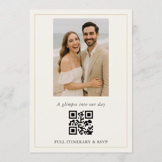 Minimal Photo Wedding Elegant Modern Einladung (Rückseite)