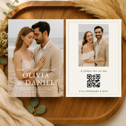 Minimal Photo Wedding Elegant Modern Einladung