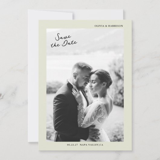 Minimal Photo Wedding Save the Date Card Einladung (Vorderseite)