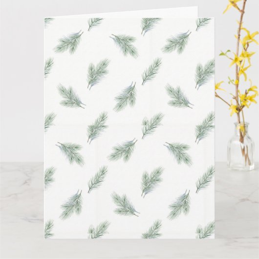 Minimal Pine Corporate Christmas Pattern Karte (Gelbe Blume)