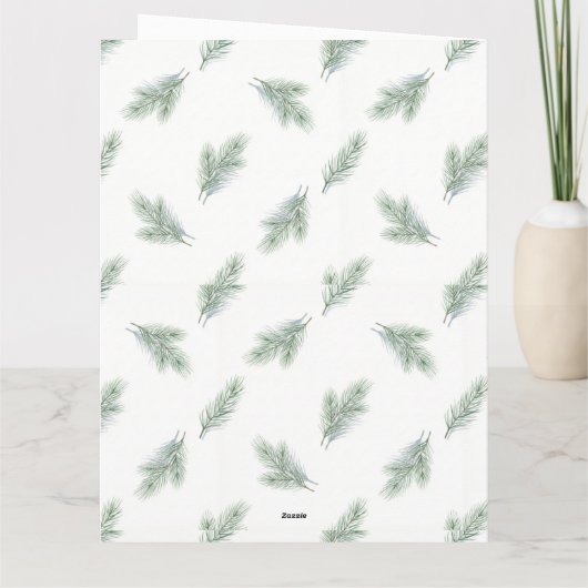Minimal Pine Corporate Christmas Pattern Karte (Rückseite)