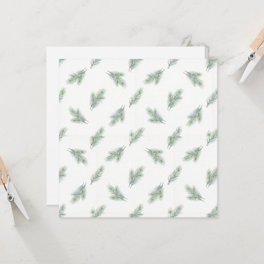 Minimal Pine Corporate Christmas Pattern Karte (Vorderseite/Rückseite Beispiel)