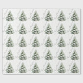Minimal Pine Tree Merry Christmas Geschenkpapier (Flach)