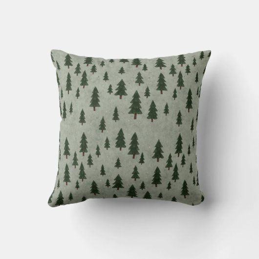 Minimal Pine Tree Pattern Throw Pillow Kissen (Rückseite)