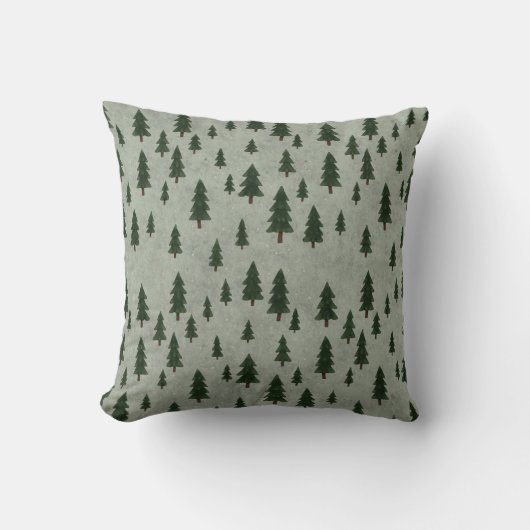 Minimal Pine Tree Pattern Throw Pillow Kissen (Vorderseite)