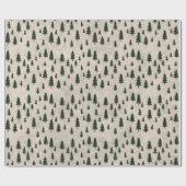 Minimal Pine Trees Pattern Wrapping Paper Geschenkpapier (Flach)