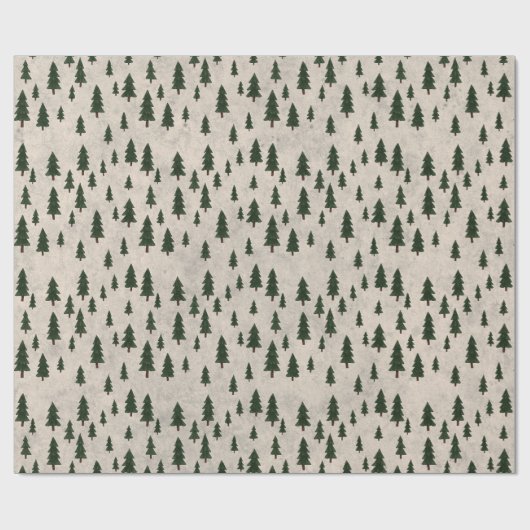 Minimal Pine Trees Pattern Wrapping Paper Geschenkpapier (Flach)
