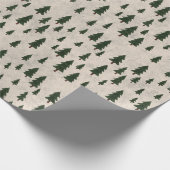 Minimal Pine Trees Pattern Wrapping Paper Geschenkpapier (Ecke)