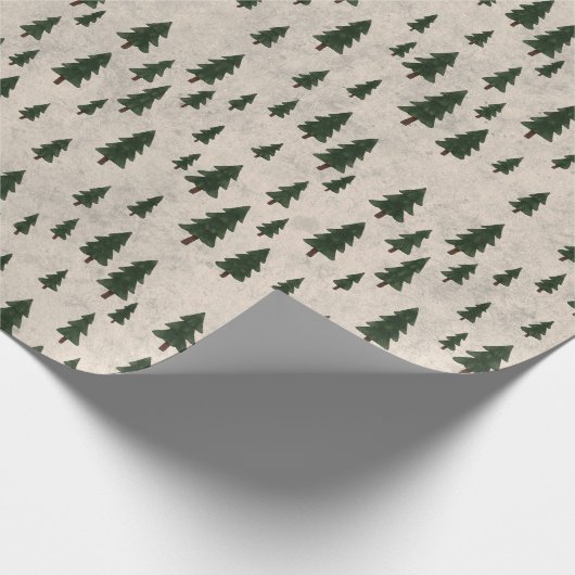 Minimal Pine Trees Pattern Wrapping Paper Geschenkpapier (Ecke)