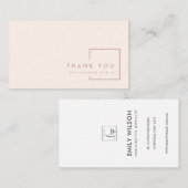 MINIMAL PINK BLUSH RECTANGLE DANK DANK IHNEN LOGIE VISITENKARTE (Vorne/Hinten)