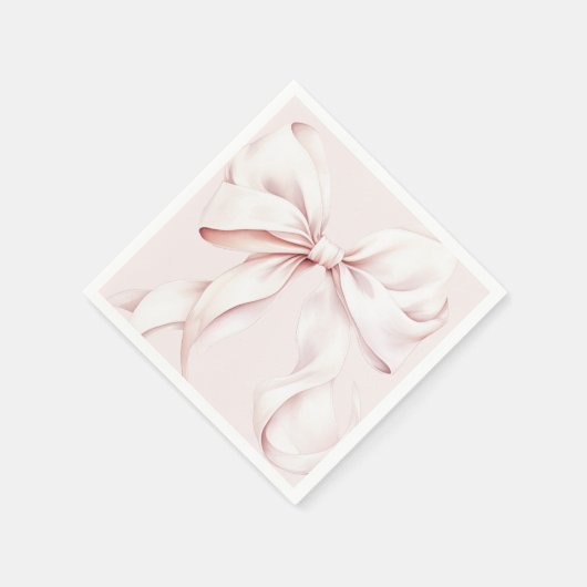 Minimal Pink Bow Paper Napkin Serviette (Ecke)