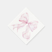 Minimal Pink Bow Paper Napkin Serviette (Ecke)
