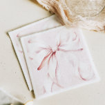 Minimal Pink Bow Paper Napkin Serviette<br><div class="desc">Elegante,  rosafarbene Servietten für Brautpartys.</div>