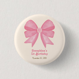 Minimal Pink Bow Sweet Girl Geburtstag Button