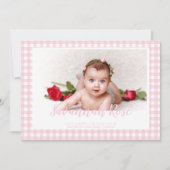 Minimal Pink Gingham Karo Muster Foto Ankündigung (Vorderseite)