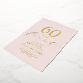 Minimal Pink & Gold Milestone Birthday  Folieneinladung (Gedreht)