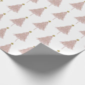 Minimal Pink Gold Weihnachtsbaum Geschenkpapier (Ecke)