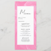 Minimal Pink Kalligraphie Abstrakte Hochzeit Menükarte (Vorderseite)