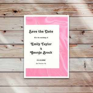Minimal Pink Kalligraphie Abstrakte Hochzeit Save The Date