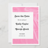 Minimal Pink Kalligraphie Abstrakte Hochzeit Save The Date (Vorderseite)