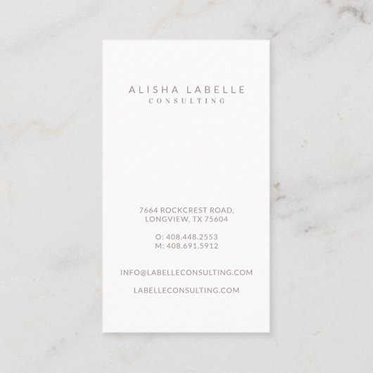 Minimal Pink Ombre Monogram Visitenkarte (Rückseite)