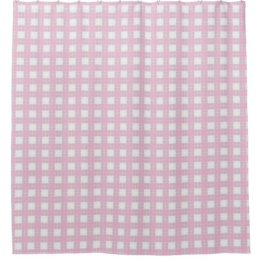 Minimal Pink Plaid Curtain Modern Bath Style Duschvorhang (Vorderseite)