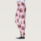 Minimal Pink Rose Design Pattern Leggings (Links)