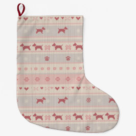 Minimal Pink Scandinavian Dog Stocking | Nordic Großer Weihnachtsstrumpf
