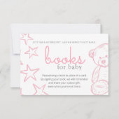 Minimal Pink Teddy Bear Babydusche Anfrage I Einladung (Vorderseite)