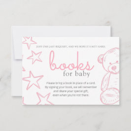 Minimal Pink Teddy Bear Babydusche Anfrage I Einladung