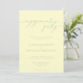 Minimal Pistachio & Cream Elegant Engagement Party Einladung (Stehend Vorderseite)
