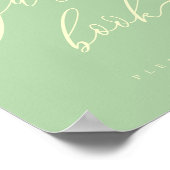 Minimal Pistachio & Cream Party Celebration Guest Poster (Ecke)