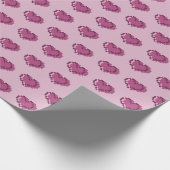 Minimal Pixel Heart Pattern Geschenkpapier (Ecke)