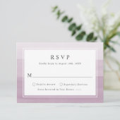 Minimal Plum Watercolor Ombre Wedding RSVP Karte (Stehend Vorderseite)