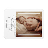 Minimal Polaroid Photo Frame Birth Announcement Magnet (Horizontal)