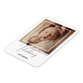 Minimal Polaroid Photo Frame Birth Announcement Magnet (Linke Seite)
